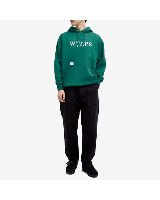(w)taps Green 04 Popover Hoodie for men