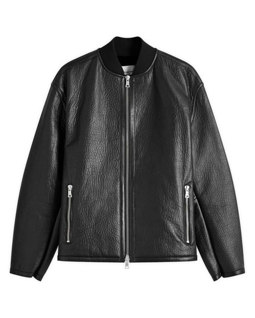 MKI Miyuki-Zoku Black Shearling Bomber Jacket for men