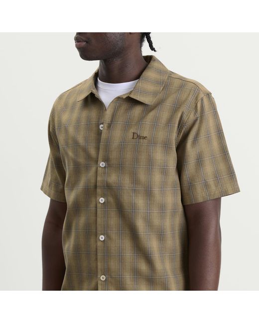 Dime Green Plaid Short Sleeve Shirt for men
