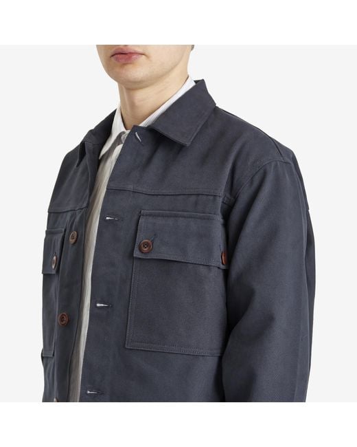 Cafe Mountain Blue Reverse Panel Workers Jacket for men