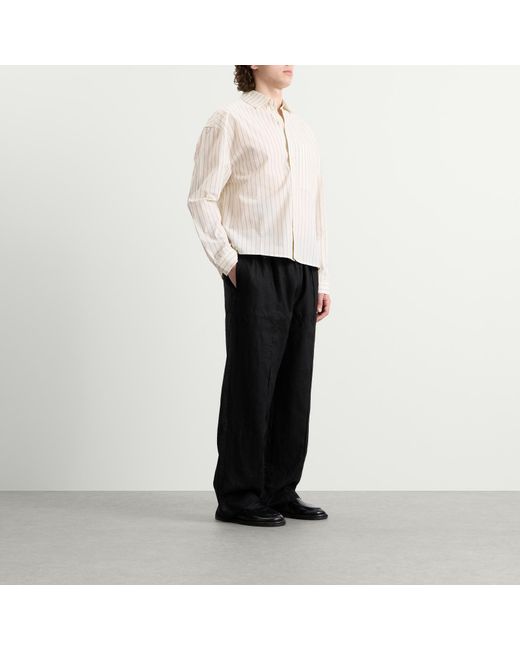 MKI Miyuki-Zoku Black Linen Wide Leg Pants for men