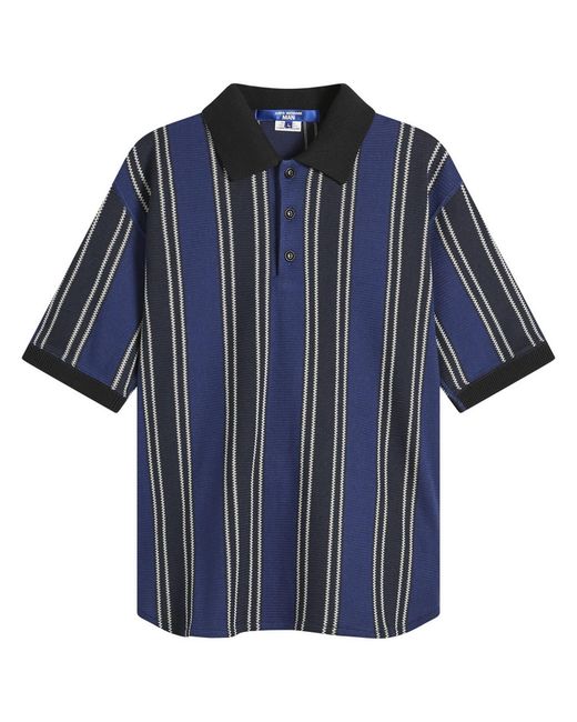 Junya Watanabe Blue Raschel Polo for men