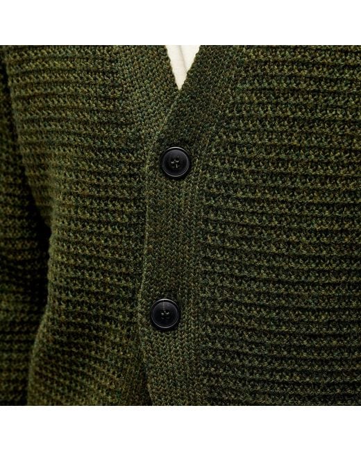 Sunspel Green Fisherman Cardigan for men