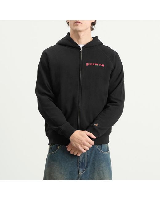 ICECREAM Black Waitress Zip Hoodie for men