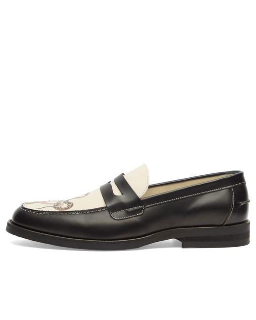 Duke & Dexter Black Wilde Snake Penny Loafer for men