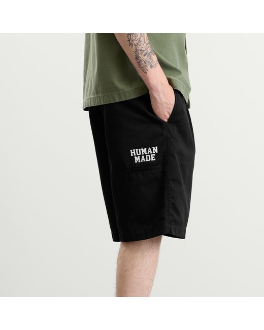 Human Made Black Pleated Skater Shorts for men