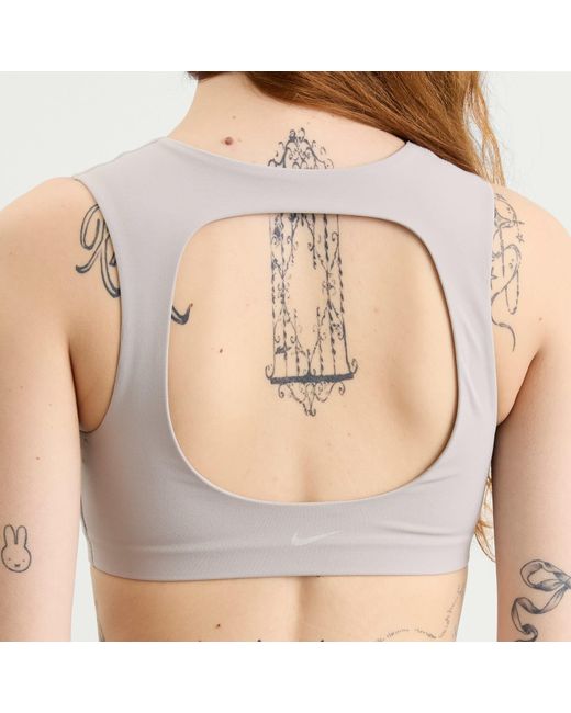 Nike White Zenvy Sports Bra