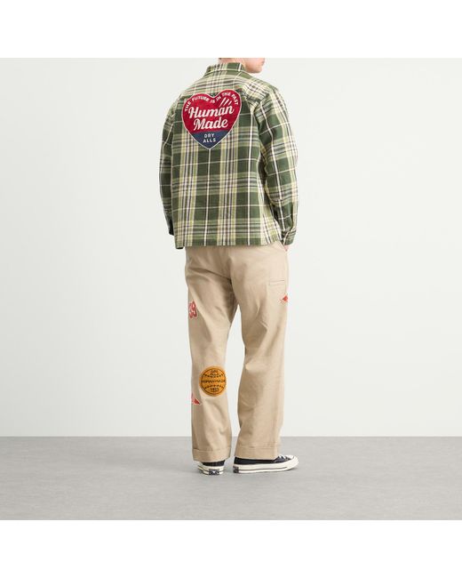 Human Made Green Heart Patch Check Shirt for men