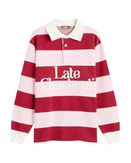Late Checkout Red Rugby Polo for men