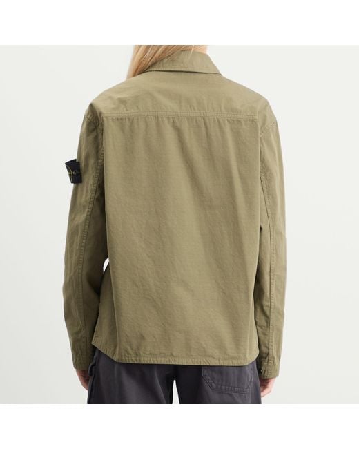 Stone Island Green Ripstop Zip Shirt Jacket
