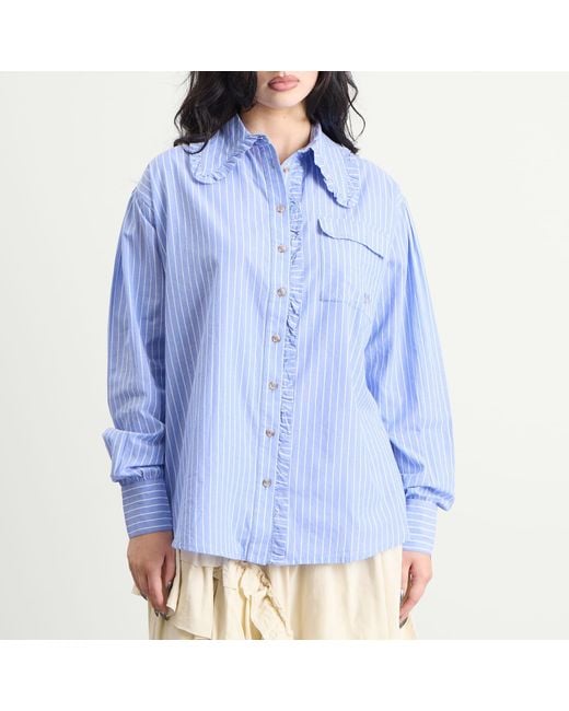 Damson Madder Blue Kendall Ruffle Shirt