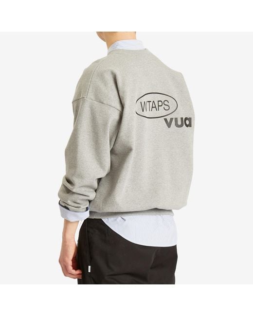 WTAPS DESIGN CREWNECK ASH GRAY Lサイズ WTAPS Men's 25 Logo Embroidered Sweatshirt in Ash Grey WTAPS