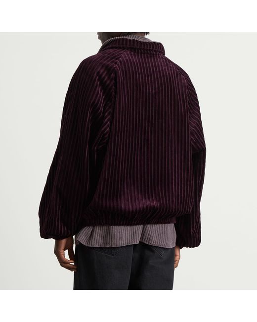 Acne Purple Otrake Jumbo Cord Bomber Jacket for men