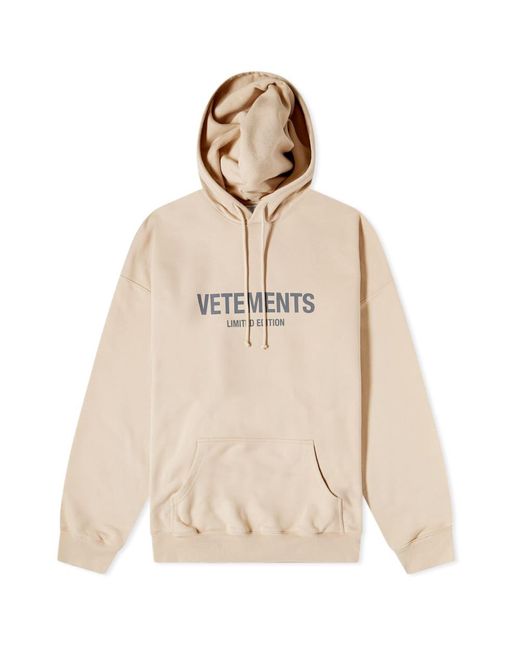 Vetements Logo Limited Edition Hoody in Natural | Lyst