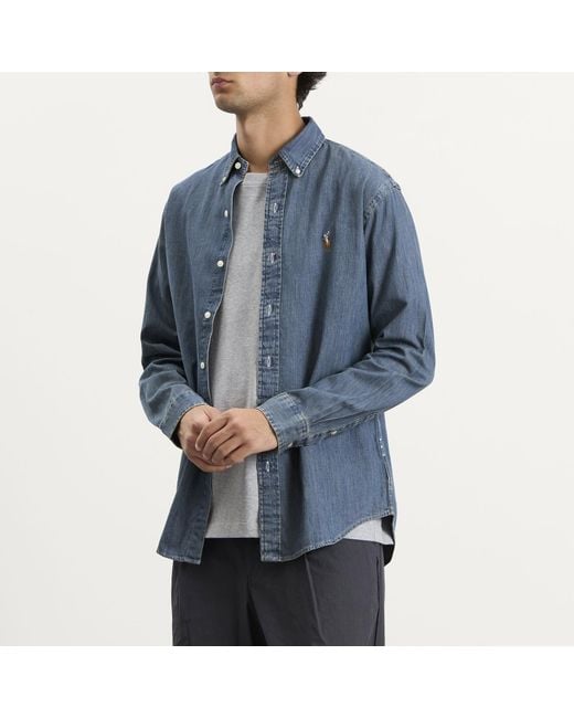 Polo Ralph Lauren Blue Button Down Shirt for men