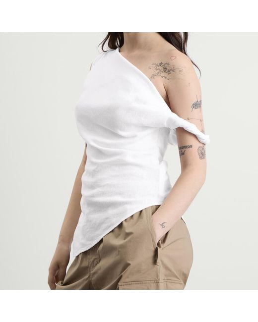 Tala White Soft Linen Top