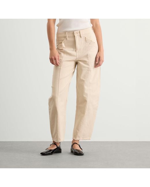 GOOD AMERICAN Natural Cropped Barrel Pants