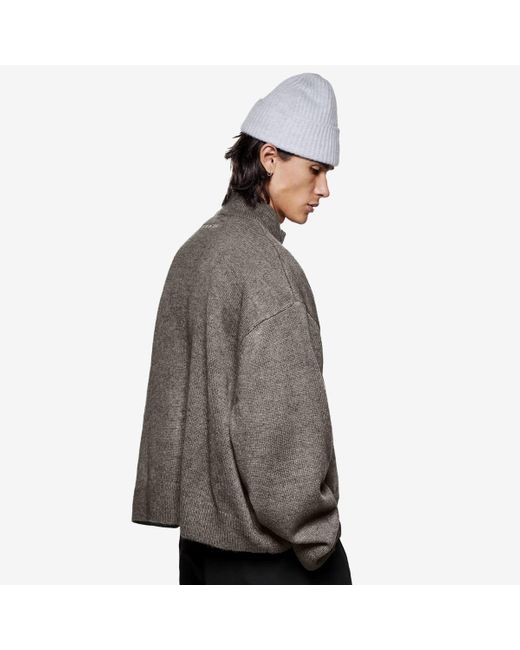 MKI Miyuki-Zoku Gray Mohair Blend Knit Track Jacket for men