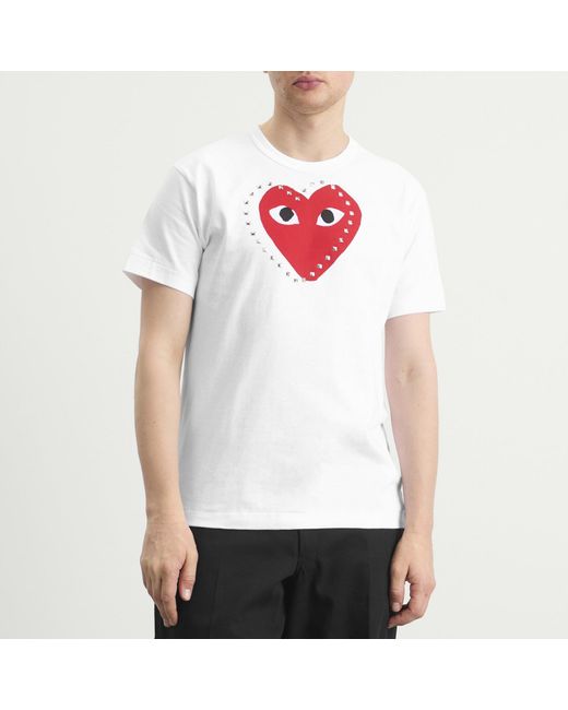 COMME DES GARÇONS PLAY Red Studded Large Heart T-Shirt for men