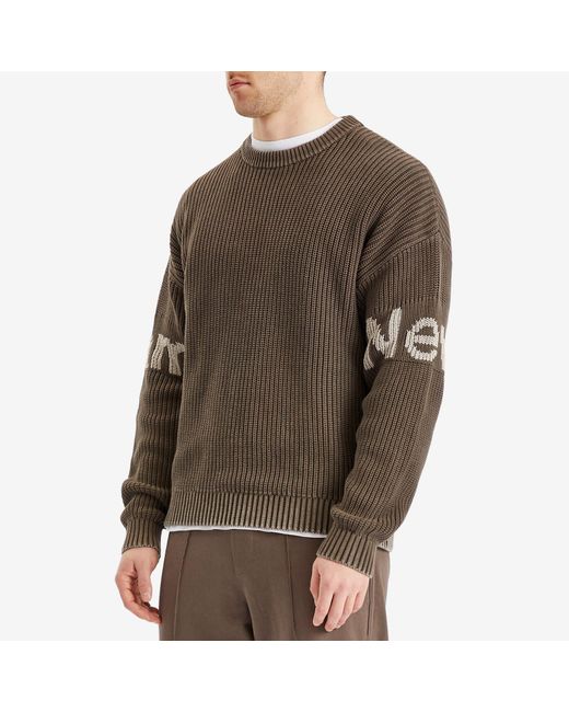 New Amsterdam Surf Association Green Logo Crew Knit Sweater for men