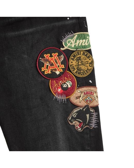 Amiri Black Vintage Patch Skinny Jeans for men