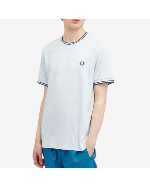 Fred Perry Blue Twin Tipped T-Shirt for men