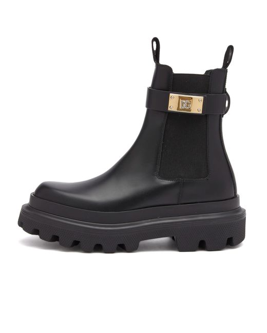 Dolce & Gabbana Black Buckle Detail Boots