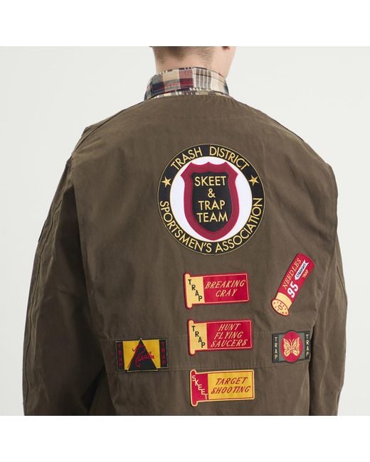 Needles Brown Waxed Cloth Shooting Jacket for men