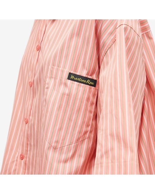Martine Rose Pink Striped Wrap Shirt