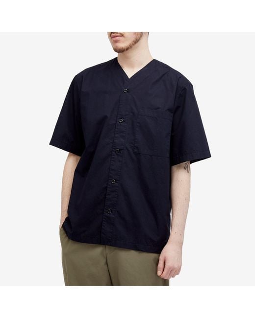 Norse Projects Blue Erwin Typewriter Short Sleeve Shirt for men