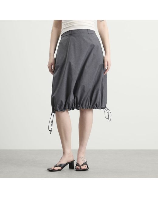 Coperni Gray Technical Tailored Balloon Midi Skirt