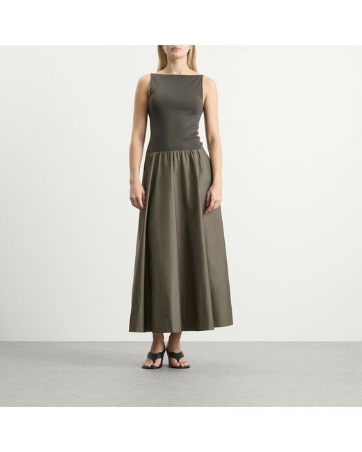St. Agni Green Backless Circle Hem Dress