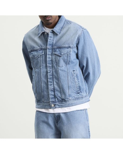 Arte' Blue Circle Logo Denim Jacket for men