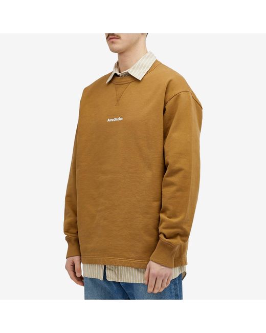 Acne Brown Fin Stamp Crew Sweat for men