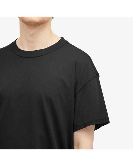 Les Tien Black Lightweight Inside Out T-Shirt for men