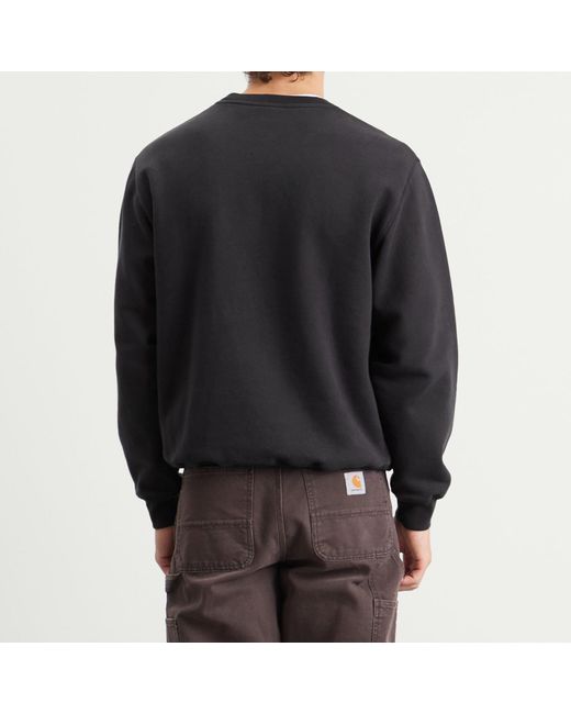 by Parra Black Weird Trad Logo Crew Sweatshirt for men