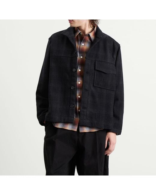 YMC Black Cruiser Check Shirt Jacket for men