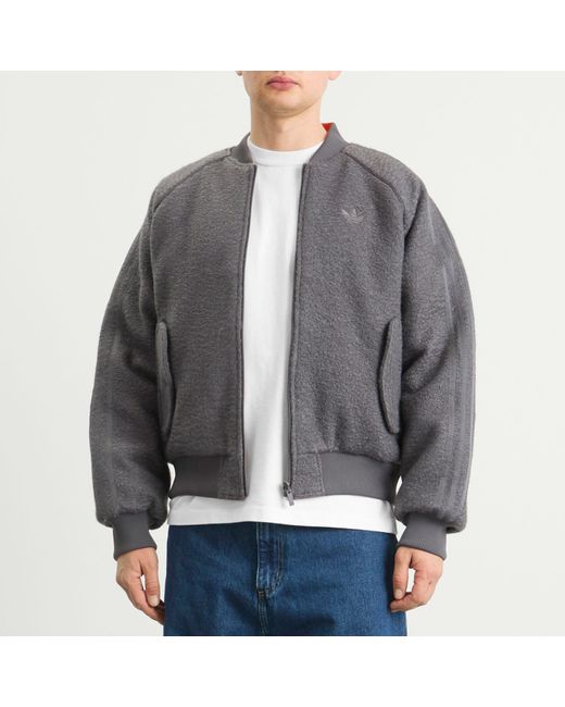 Adidas Gray Rev Bomber Jacket for men