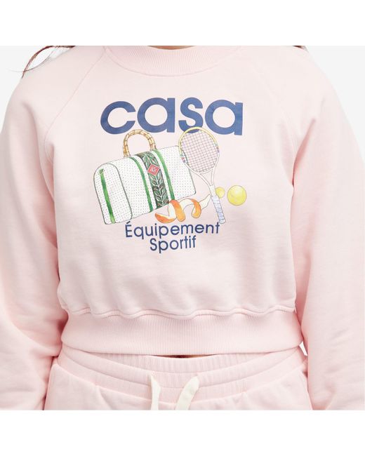 Casablancabrand Pink Equipement Sportif Crop Sweater
