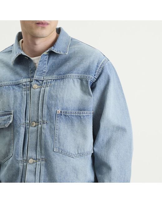 Unlikely Dry Goods Blue Time Travel Denim Trucker Jacket for men