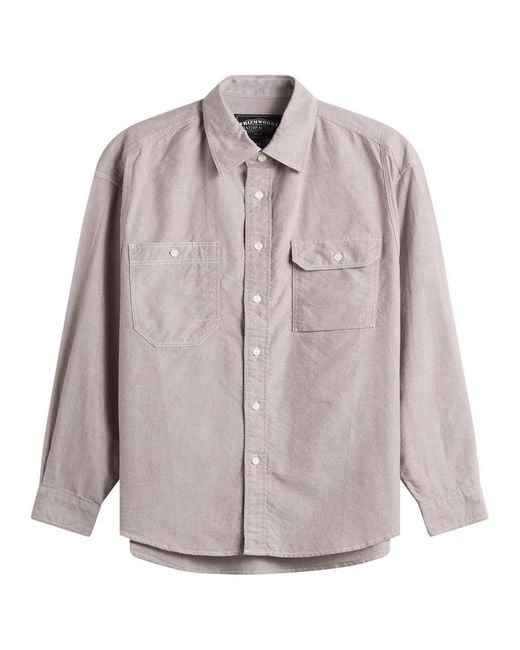 FRIZMWORKS Gray 1920S Oxford Work Shirt for men