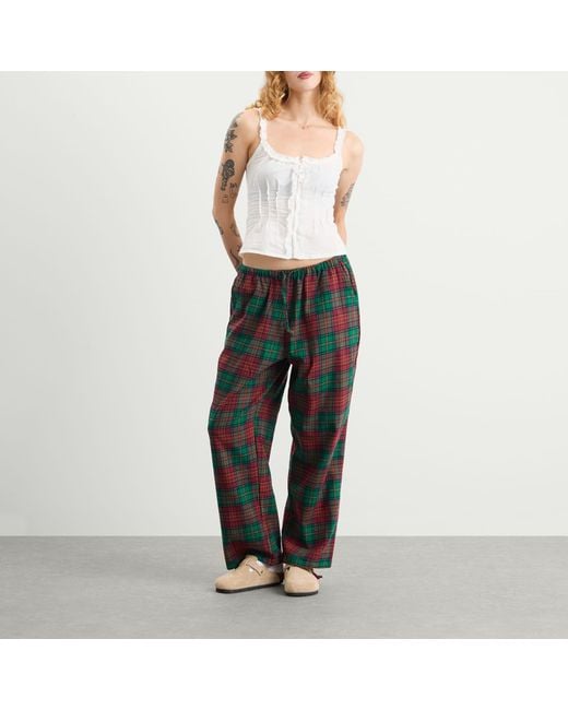 SUNDAYFRUITMARKET Green Sunday Check Trousers