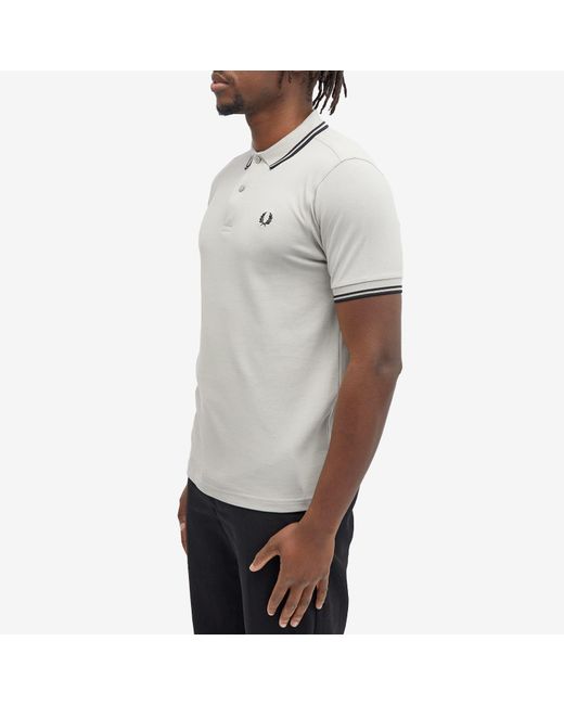Fred Perry Gray Twin Tipped Polo Shirt for men