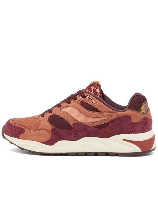Saucony Red Grid Shadow 2 Lunar New Year Sneakers for men