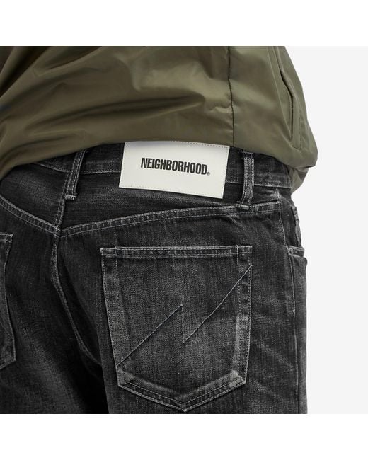 Neighborhood Gray Washed Denim Jeans for men
