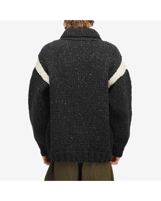 Visvim Black Cowichan Hand Knit Cardigan for men