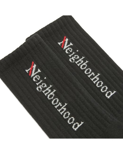 Neighborhood Black Logo Socks for men