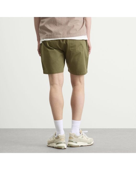 Universal Works Green Twill Beach Shorts for men