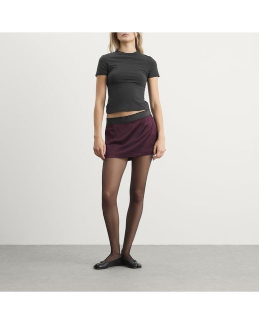 Skims Purple Stretch Satin Mini Skirt