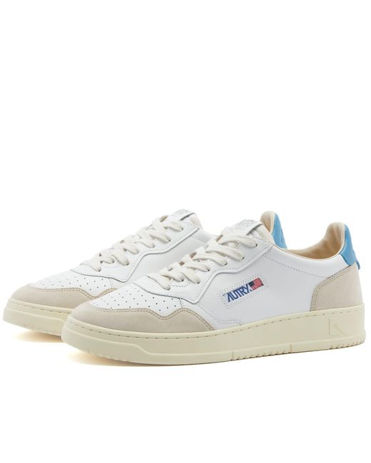 Autry White Medalist Leather Suede Sneakers for men